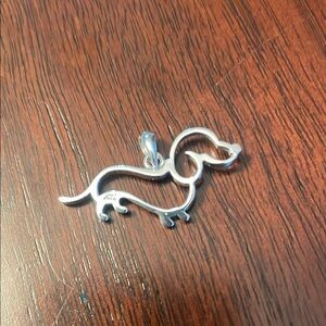 Silver dachshund charm